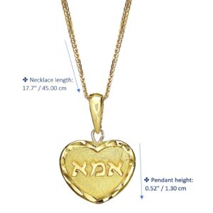 14K Gold Heart Shaped Mother Pendant