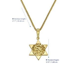 14K Gold Shema Israel Magen David