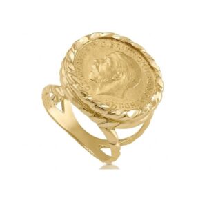 14K Solid Gold Coin Ring