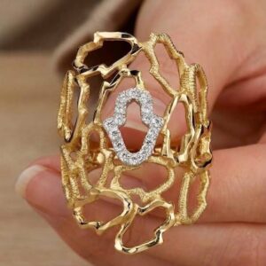 14K Solid Gold Hamsa Ring