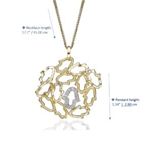 14K Solid Gold Hamsa Pendant