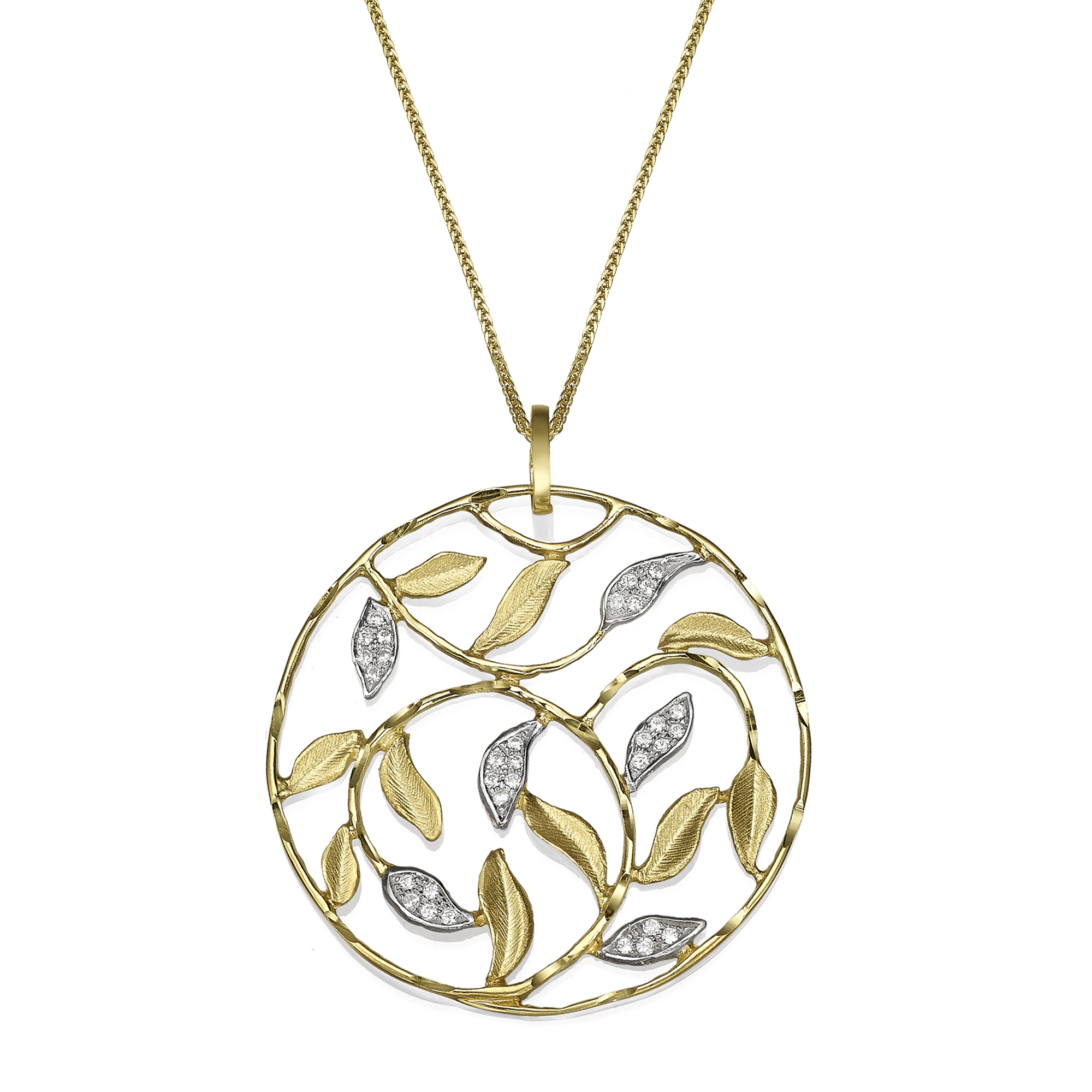 14k Gold Leaf Pendant – תמונה 8