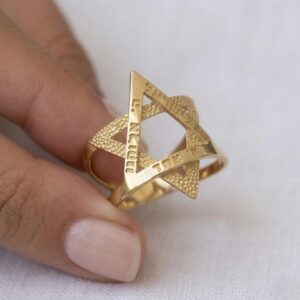 14K Solid Gold Star of David Ring – Shema Israel